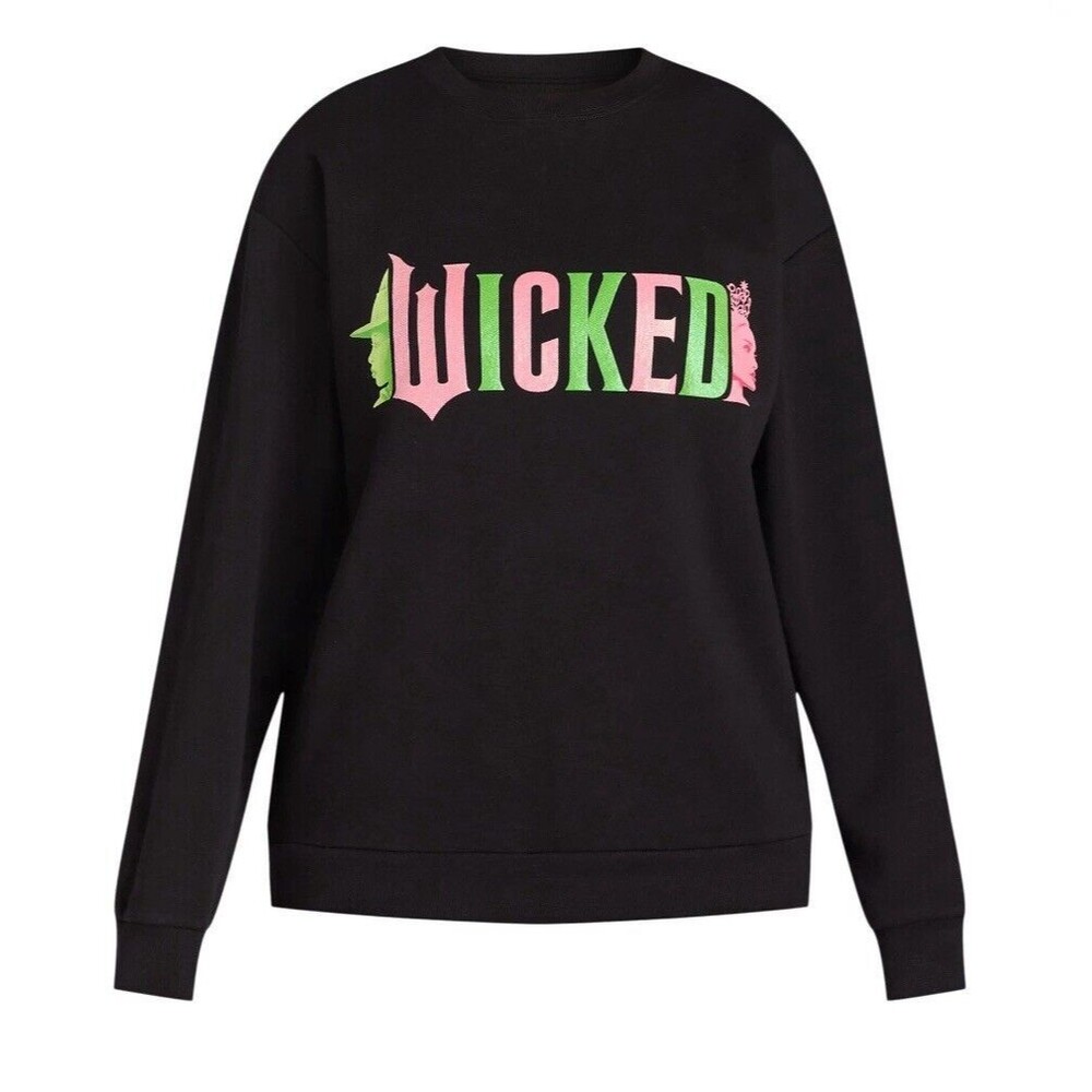 Universal Studios XS Women's Wicked Black Graphic Sweatshirt Long sleeves NWT - Picture 2 of 6
